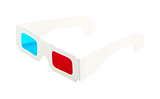 Red-and-blue disposable glasses