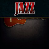 abstract background with word jazz and accoustic guitar