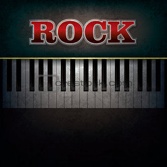 abstract background with word rock and piano