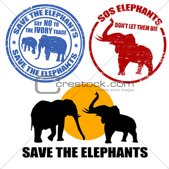 Save the elephants stamps 