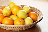 Citrus fruits in a basket