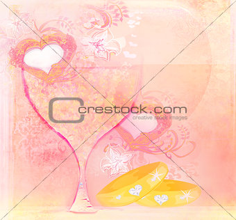wedding Invitation card with rings 