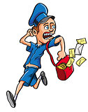 Cartoon postman running