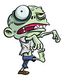 Cartoon illustration of cute green zombie