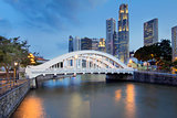 Singapore Skyline by Elgin Bridge Along River