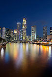 Singapore Skyline by Boat Quay Vertical