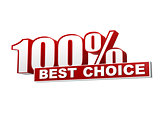 100 percentages best choice red white banner - letters and block