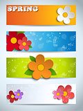 Beautiful Spring Flowers Set of Banners