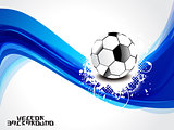 abstract blue wave background with football