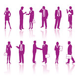 Business people vinous silhouettes