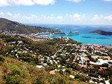 Beautiful View of St. Thomas Harbour with Cruise Ships