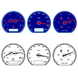Set of car speedometers for racing design. vector illustration