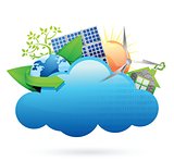Eco green Cloud computing concept