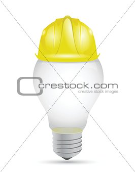 idea light bulb under construction sign