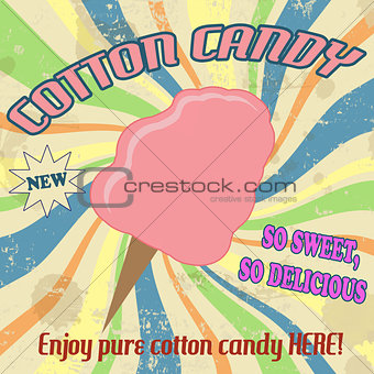 Cotton candy vintage poster