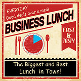 Vintage business lunch grunge poster