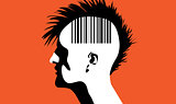 Man with barcode