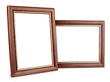Two simple wooden picture frames with shadow