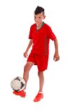 Boy playing with soccerball