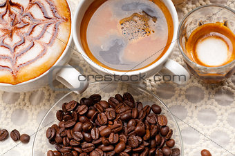selection of different coffee type