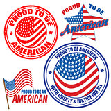 Proud to be american signs and stamps