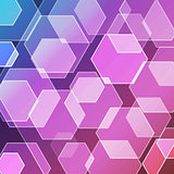 Bokeh blur with hexagons background