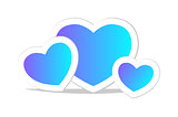 Vector blue heart. Icon.