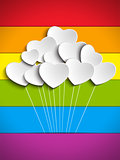 Gay Flag Hearts Balloons Background