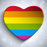Gay Flag Heart Striped Sticker