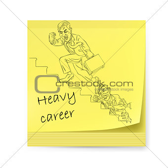 Yellow sticker with businessman