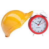 Red alarm and yellow helmet
