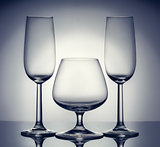 Stylish composition of three glasses
