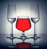 Stylish composition of three glasses