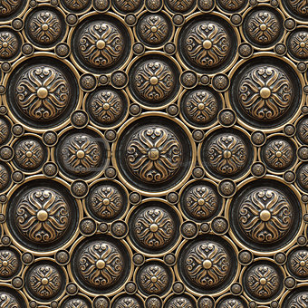 Brass Background with Classic Ornament
