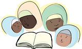 Muslim Women with Book