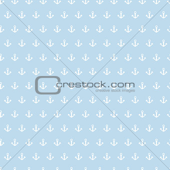 Seamless pattern with white anchors