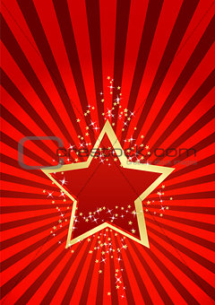 greeting card with red stars