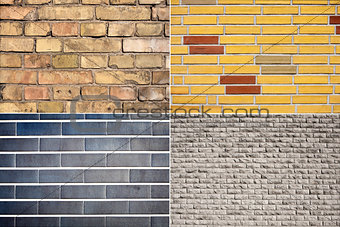 Set of brick wall backgrounds