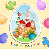 Easter greeting card with cute bunny
