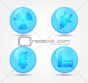 Vector set of glossy icons