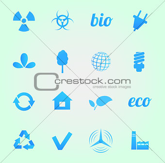 Environment vector icons set