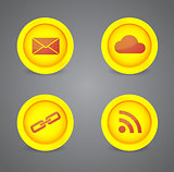 Set of glossy internet icons