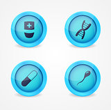 Vector set of medical icons on white background