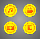 Set of glossy multimedia icons