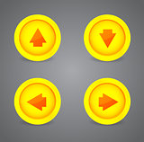 Set of glossy icons with arrows