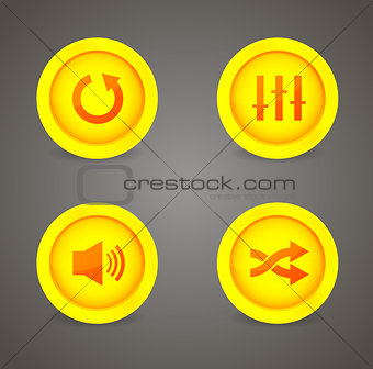 Media player glossy buttons collection