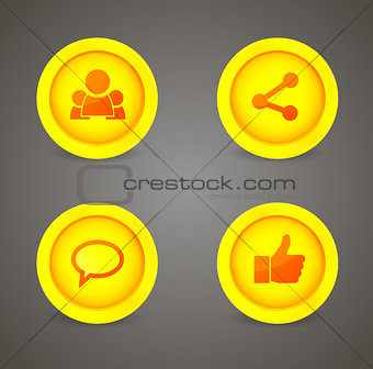 Set of glossy social icons