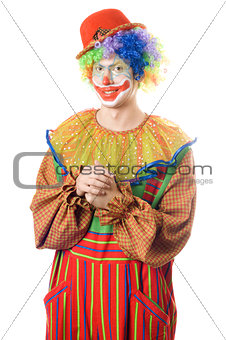 Portrait of a smirking clown