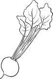 beet vegetable cartoon for coloring book