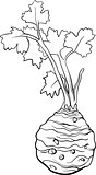 celery vegetable cartoon for coloring book